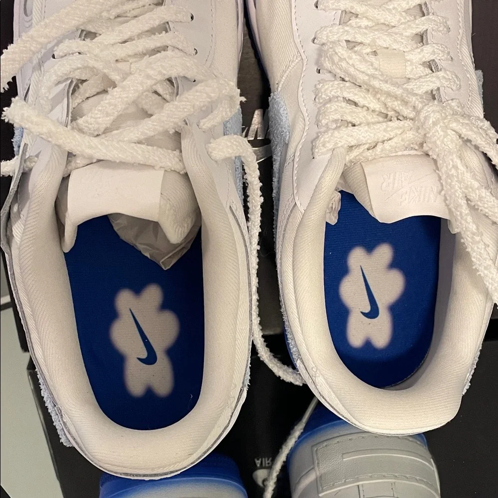 Nike Air Force 1 Shadow White with Blue Highlights